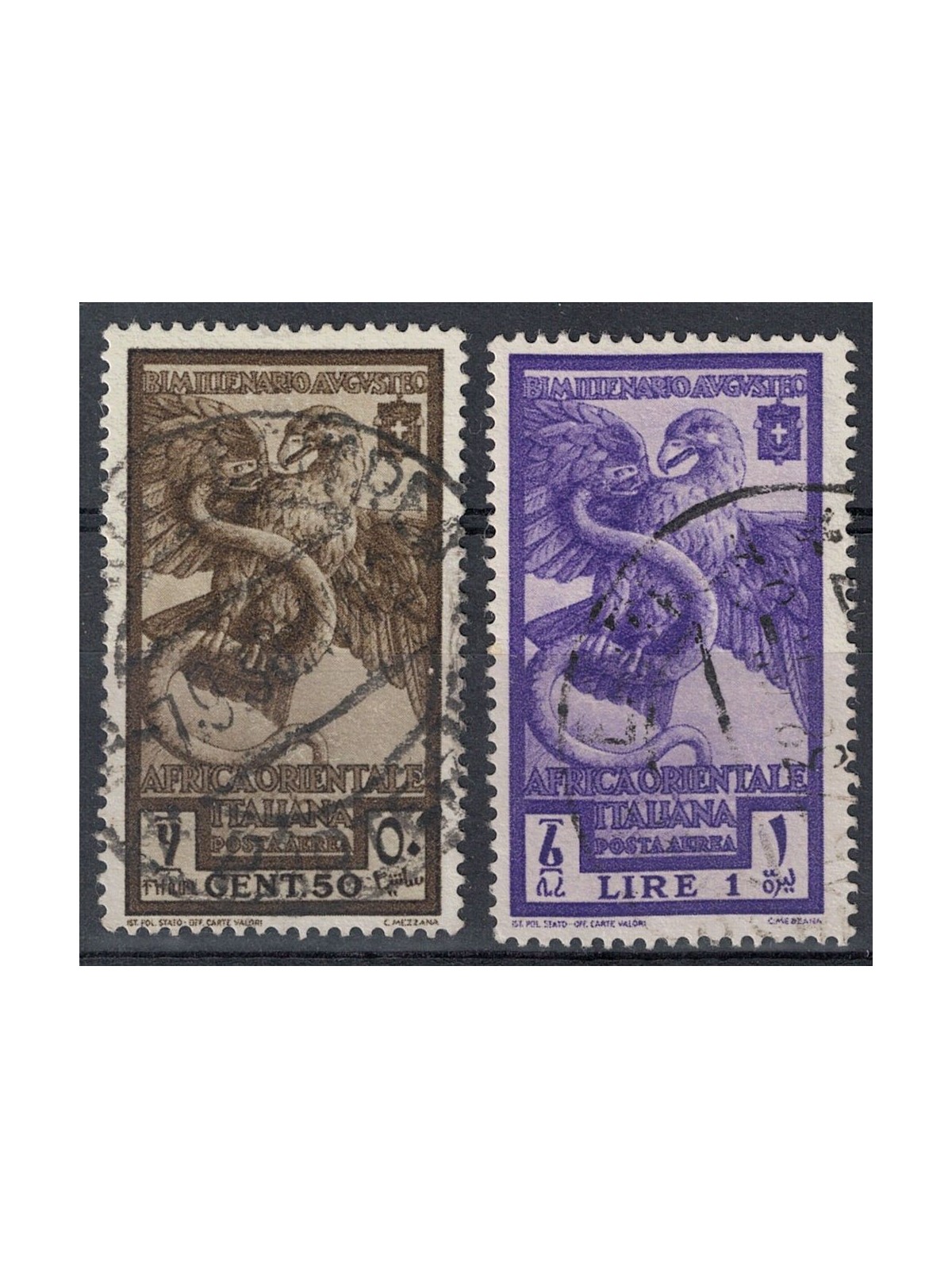 ITALIAN EAST AFRICA 1938 Bimillennium Augustus (airmail) 2v us