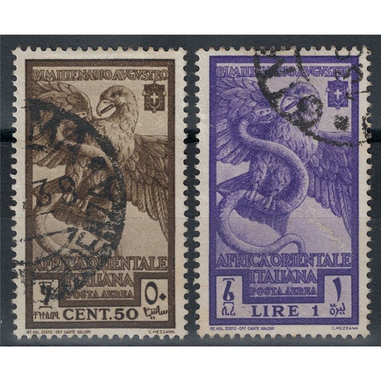AFRICA ORIENTALE ITALIANA 1938 Bimillenario Augusto (posta aerea) 2v us