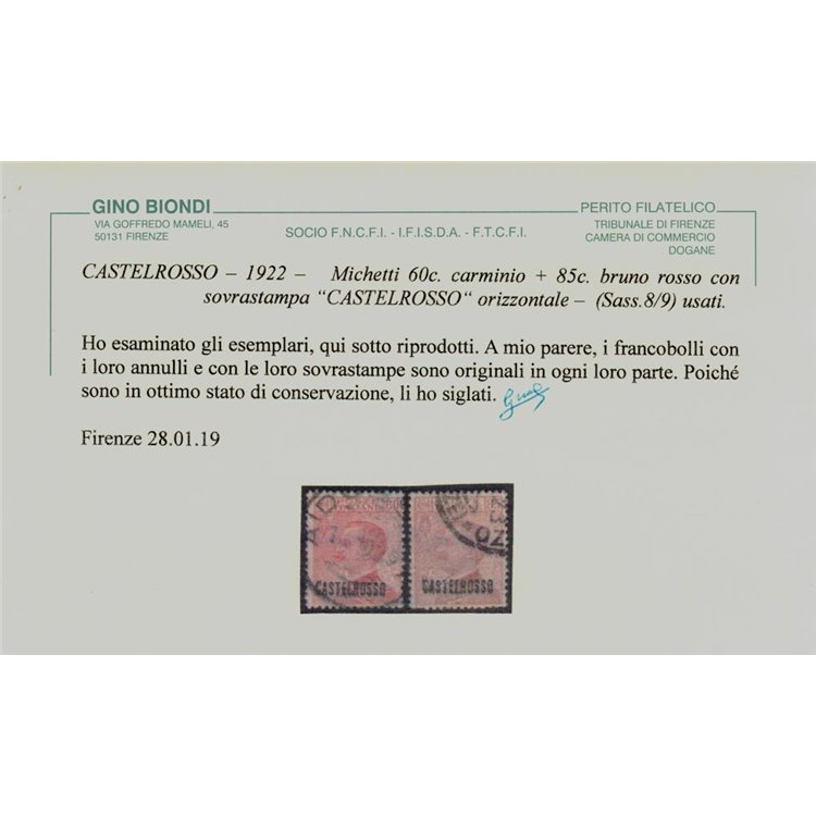 EGEO CASTELROSSO 1922 Serie ordinaria 9v us ©