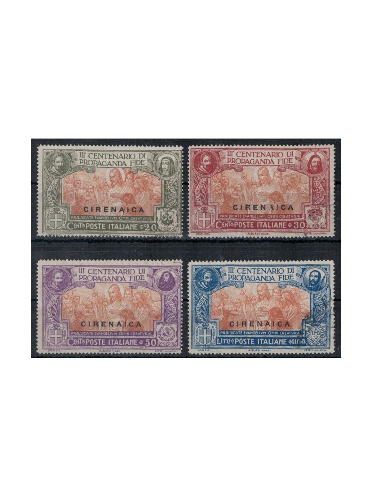 CIRENAICA 1923 Propaganda Fide 4v us