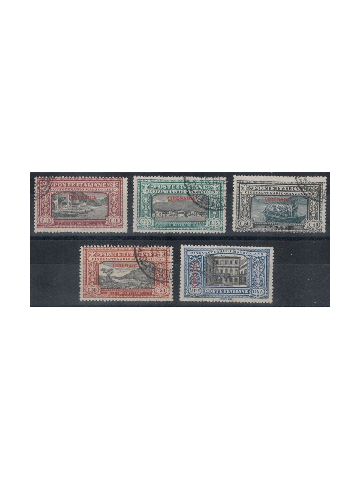 CYRENAICA 1924 Alessandro Manzoni 5v us