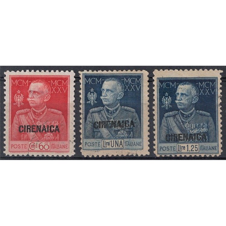 CIRENAICA 1925-26 Giubileo del Re dent. 11 3v us