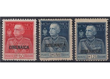 CIRENAICA 1925-26 Giubileo del Re dent. 11 3v us