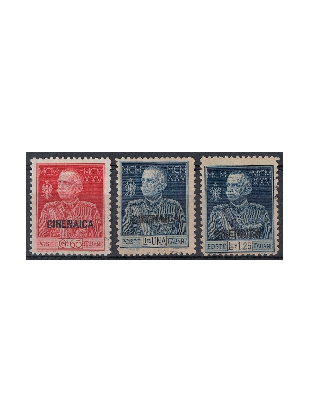 CIRENAICA 1925-26 Giubileo del Re dent. 11 3v us