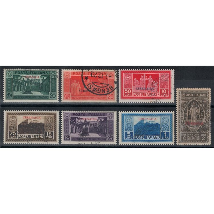 COLONIE CIRENAICA 1929 Abbazia di Montecassino 7v us