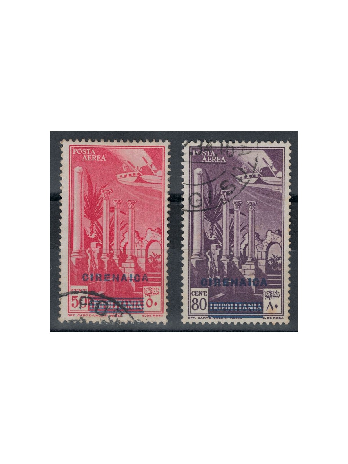 CYRENAICA 1932 Tripolitania Airmail overprinted 2v us