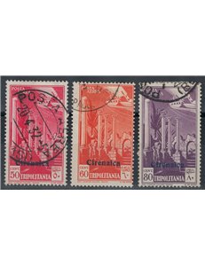 CIRENAICA 1932 Posta aerea di Tripolitania soprastampata 3v us