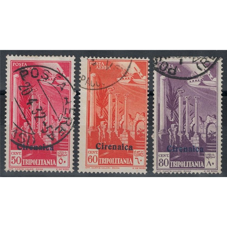 CYRENAICA 1932 Tripolitania Airmail overprinted 3v us