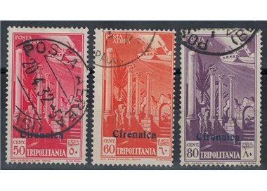 CYRENAICA 1932 Tripolitania Airmail overprinted 3v us
