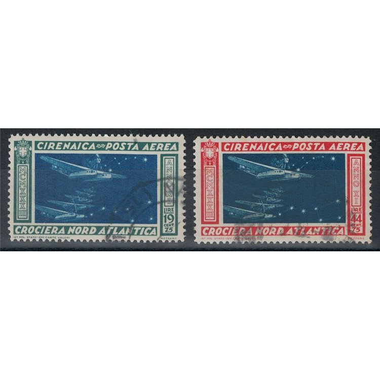 COLONIE CIRENAICA 1933 Crociera Balbo 2v us