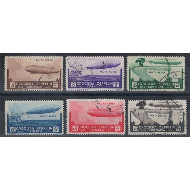 CIRENAICA 1933 Crociera Zeppelin 6v us