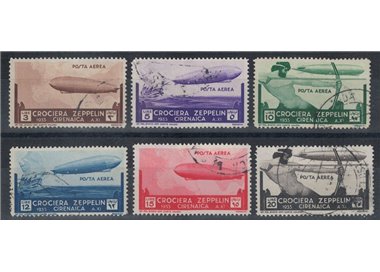 CIRENAICA 1933 Crociera Zeppelin 6v us