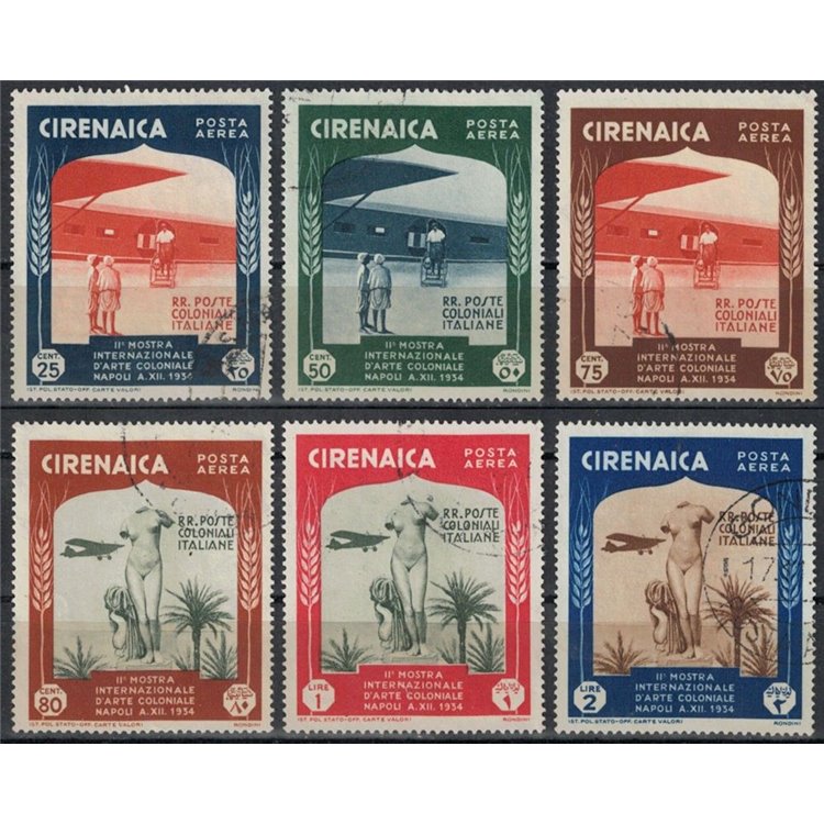 CYRENAICA 1934 Colonial Art Exhibition (Airmail) 6v us