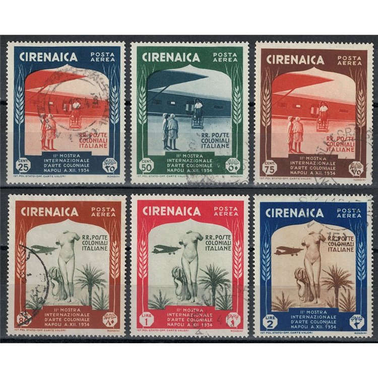 COLONIE CIRENAICA 1934 Mostra d'arte coloniale (posta aerea) 6v us