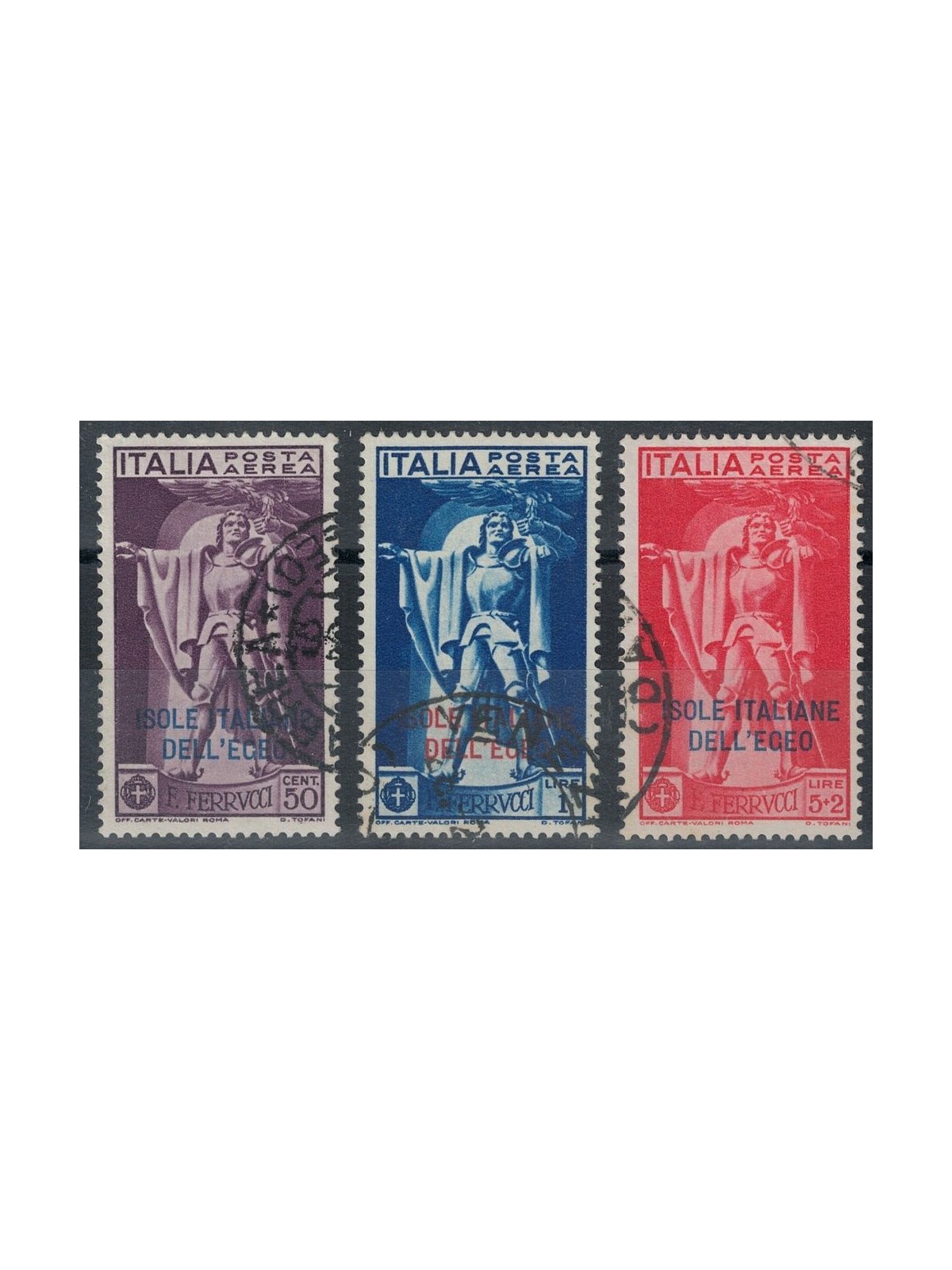 AEGEAN 1930 Francesco Ferrucci (airmail) 3v us