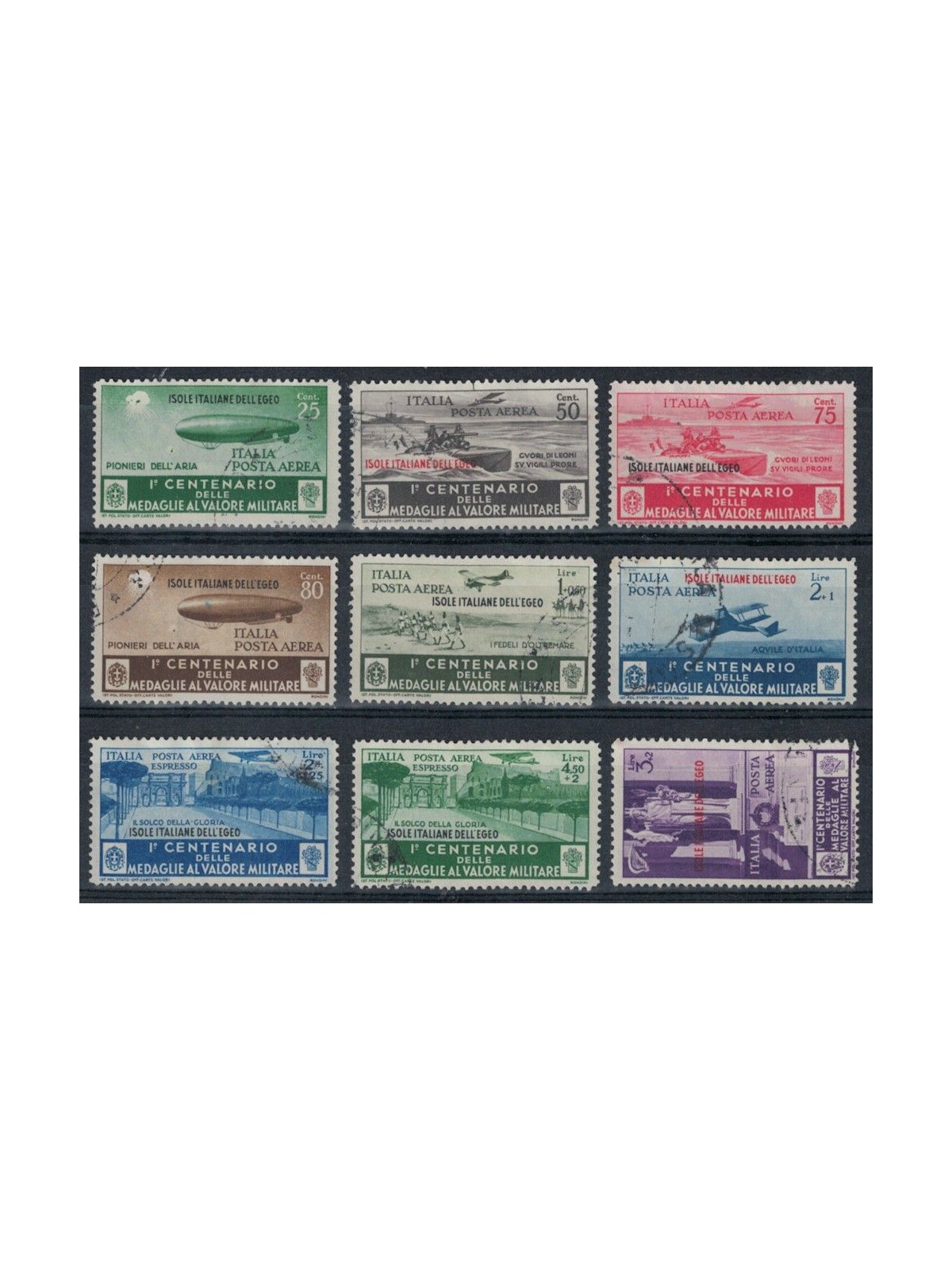 EGEO 1934 Medaglie al valore militare (posta aerea) 9v us
