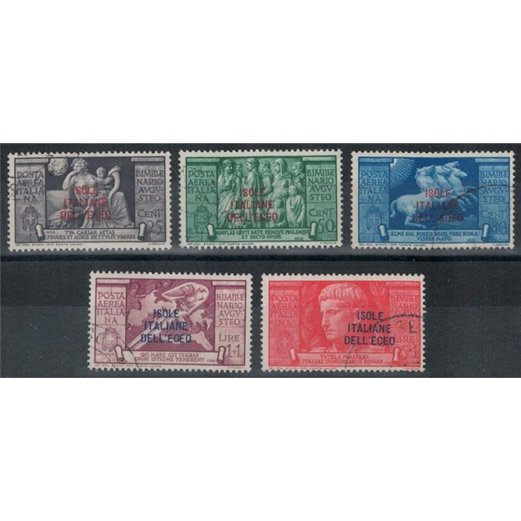 AEGEAN 1938 Augustus (airmail) 5v us
