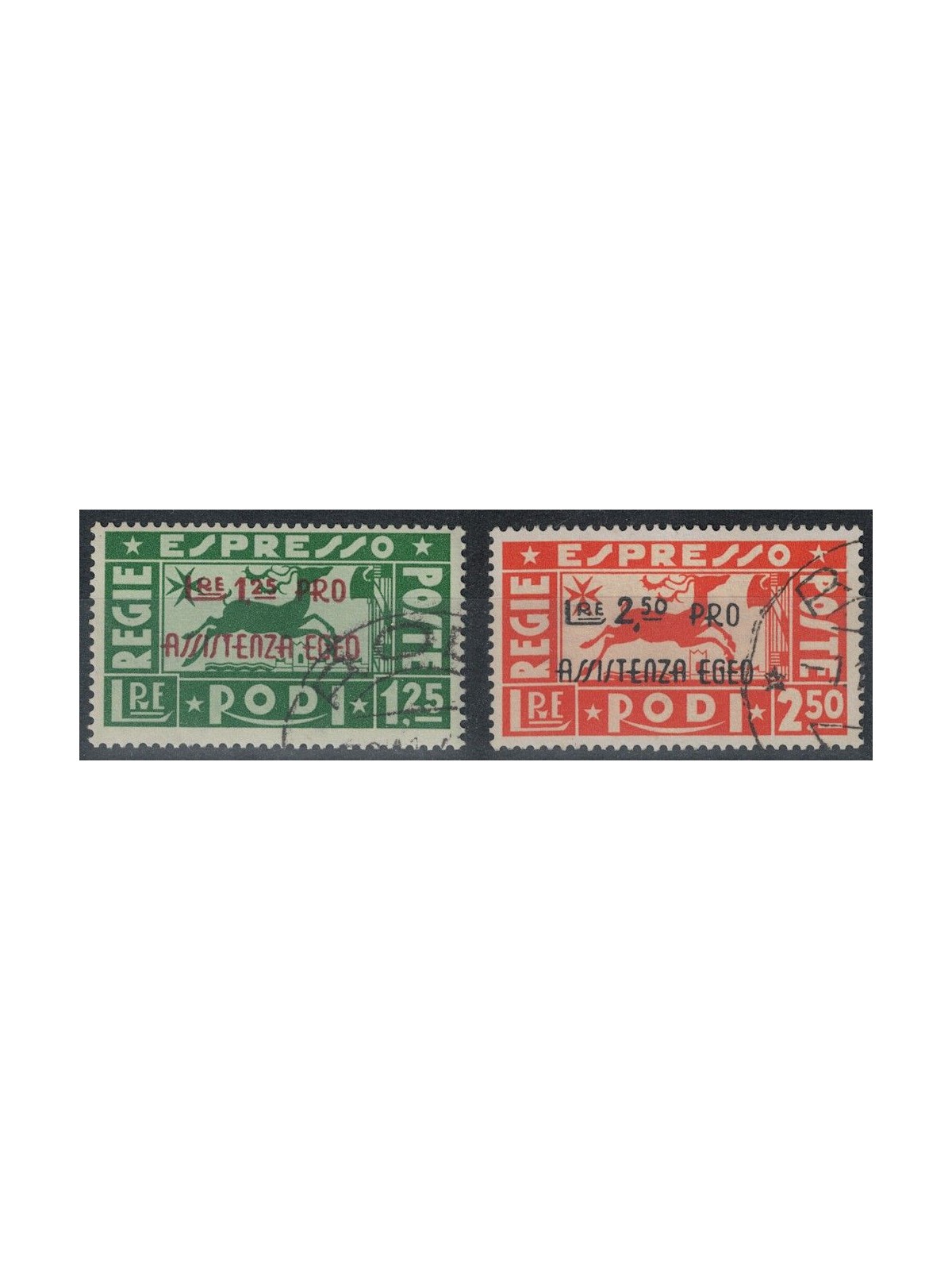 EGEO 1943 Pro Assistenza Egeo, espressi 2v us