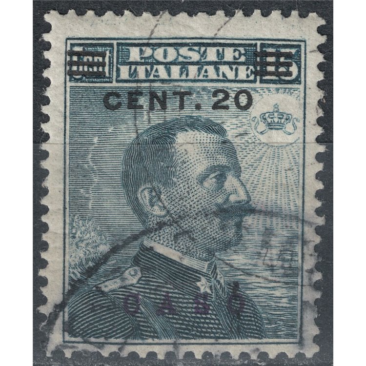 EGEO CASO 1916 20c su 15c grigio nero us