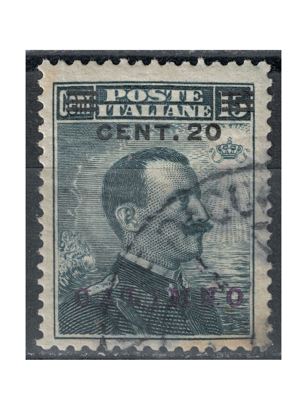 EGEO CALINO 1916 20c on 15c grey black us