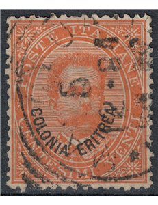 ERITREA 1893 20c arancio us