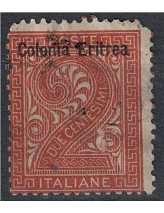 ERITREA 1893 2c bruno rosso us