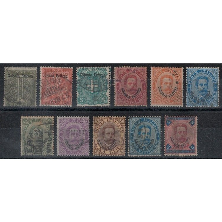 ERITREA 1893 Ordinary series 11v us ©