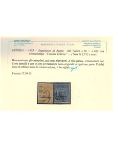 COLONIE ERITREA 1903 Segnatasse 2v us ©