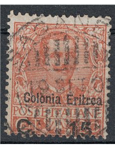 ERITREA 1905 Floreale 15c su 20c us