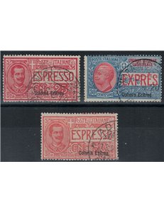 ERITREA 1907-21 Espressi 3v us