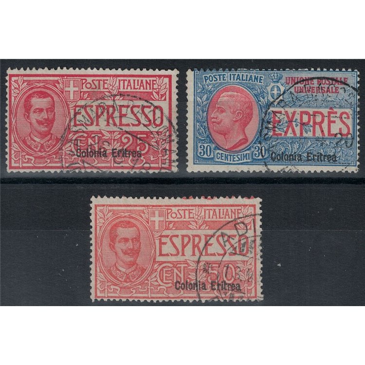 ERITREA 1907-21 Espressi 3v us