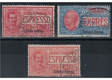 ERITREA 1907-21 Espressi 3v us