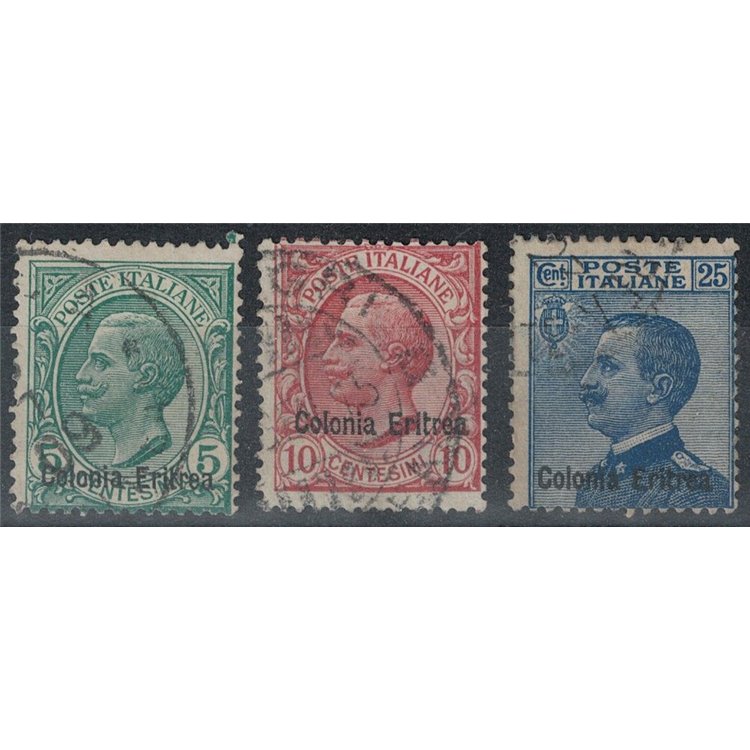 ERITREA 1908-09 Ordinary series 3v us