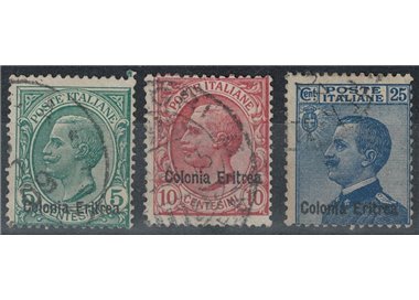 ERITREA 1908-09 Ordinary series 3v us