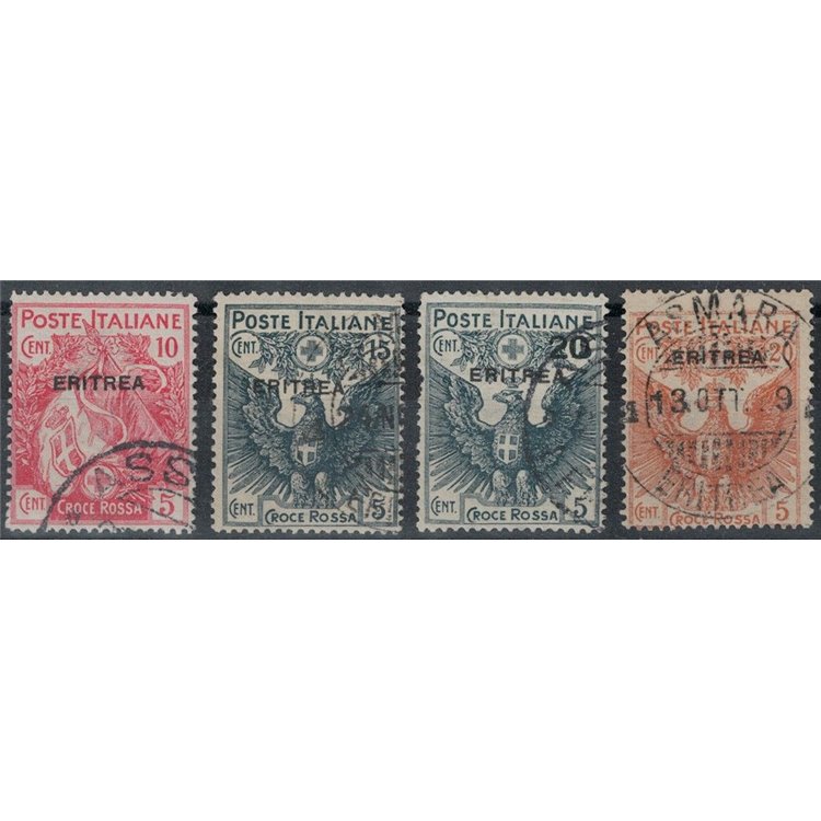 ERITREA 1916 Pro Red Cross 4v us
