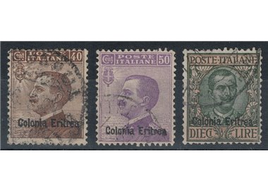 ERITREA 1916 Ordinary series 3v us ©