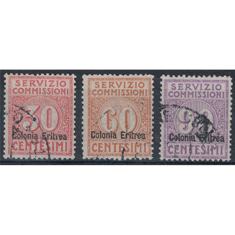 ERITREA 1916 Servizio commissioni 3v us