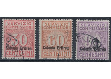 ERITREA 1916 Servizio commissioni 3v us