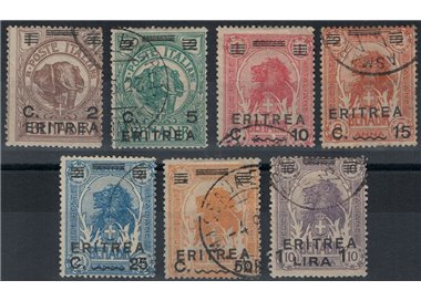 ERITREA 1922 Somalia stamps overprinted 7v us