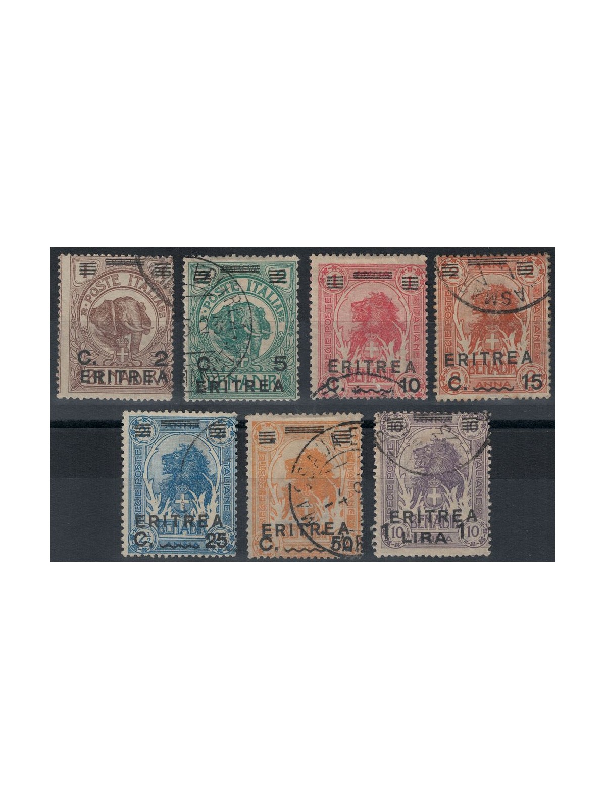 ERITREA 1922 Francobolli di Somalia soprastampati 7v us