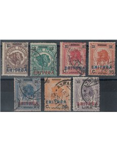 ERITREA 1924 Somalia stamps overprinted 7v us