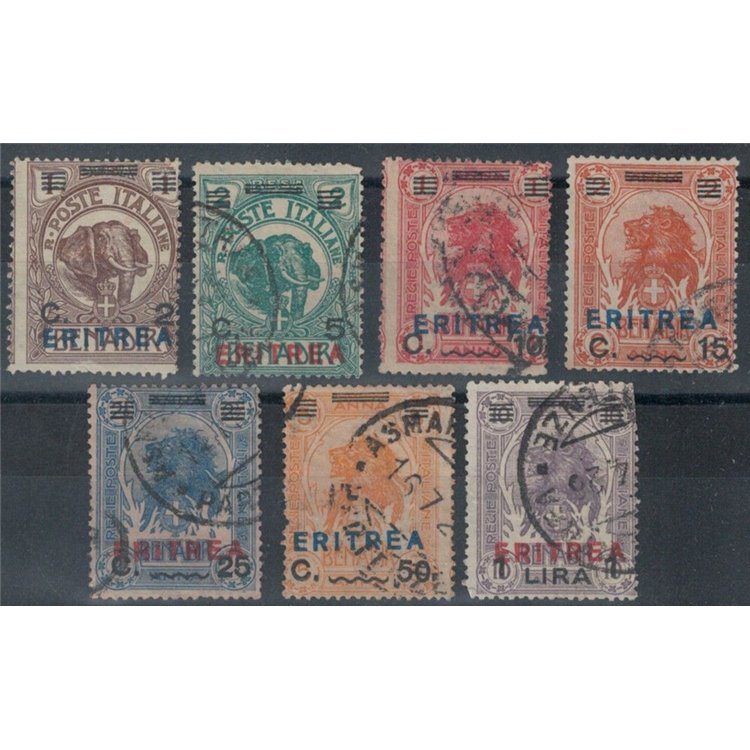 ERITREA 1924 Somalia stamps overprinted 7v us