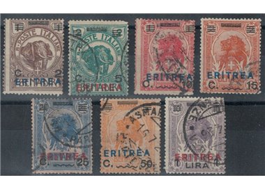 ERITREA 1924 Francobolli di Somalia soprastampati 7v us