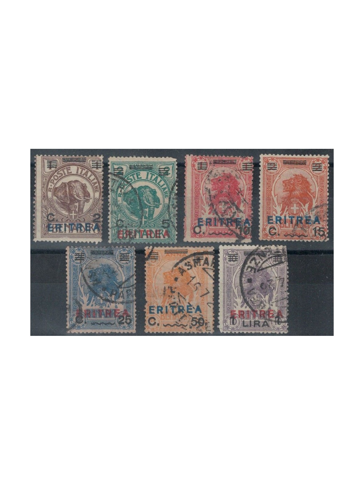ERITREA 1924 Francobolli di Somalia soprastampati 7v us