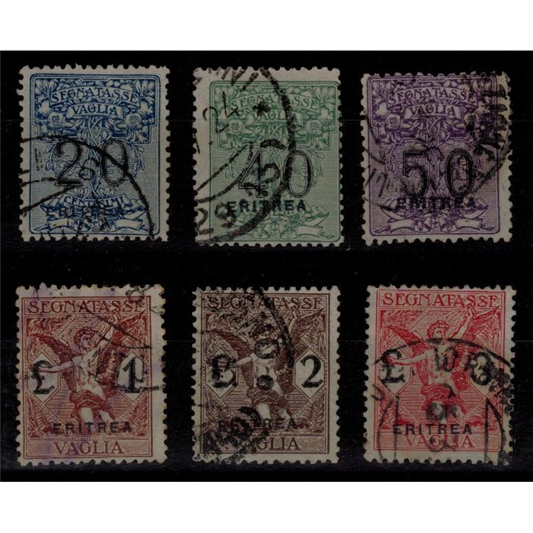 ERITREA 1924 Postage due money order 6v us ©