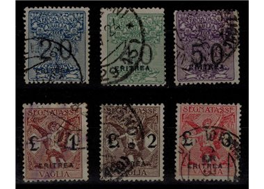 ERITREA 1924 Postage due money order 6v us ©