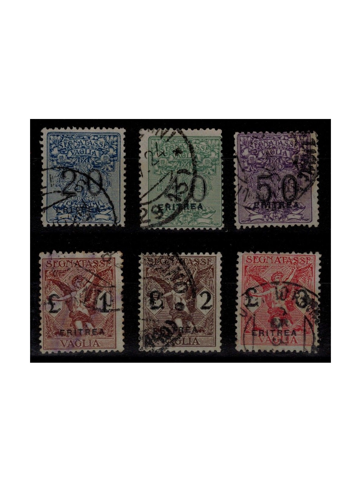 ERITREA 1924 Postage due money order 6v us ©