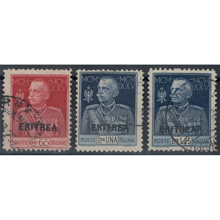ERITREA 1925-26 Jubilee of the King (dent. 11) 3v us