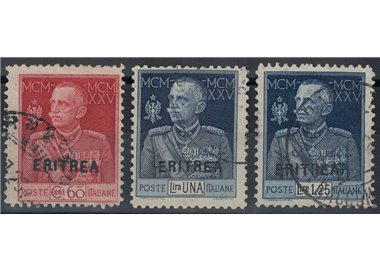 ERITREA 1925-26 Jubilee of the King (dent. 11) 3v us
