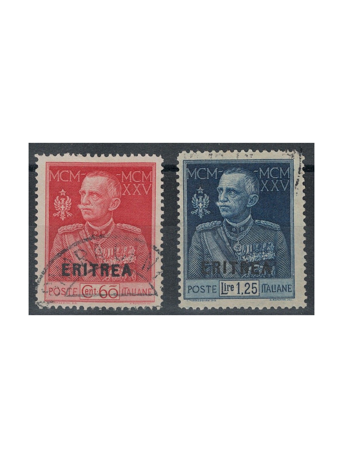 ERITREA 1925-26 King's Jubilee (perf. 13½) 2v us